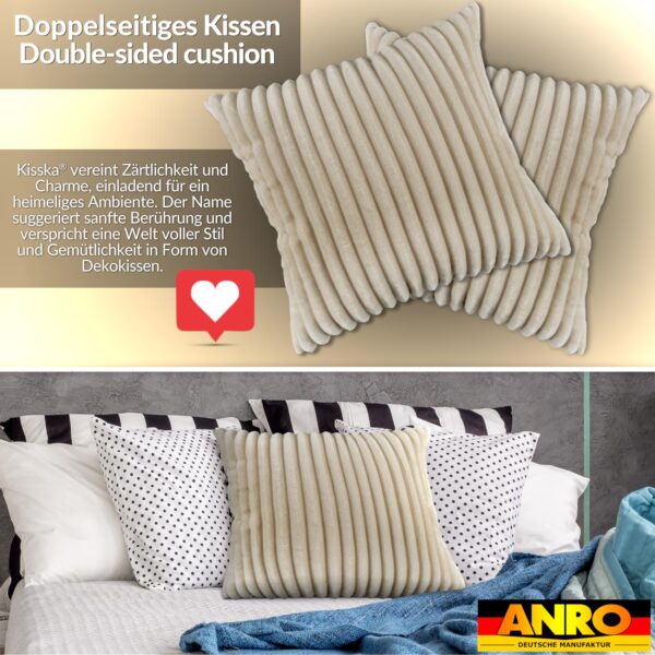 Plüsch Cord Kissen Kissenbezug Sofakissen Big Cord Dekokissen mit & ohne Füllung 4 Größen Creme