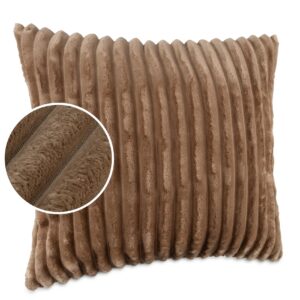 Plüsch Cord Kissen Kissenbezug Sofakissen Big Cord Dekokissen mit & ohne Füllung 4 Größen Beige