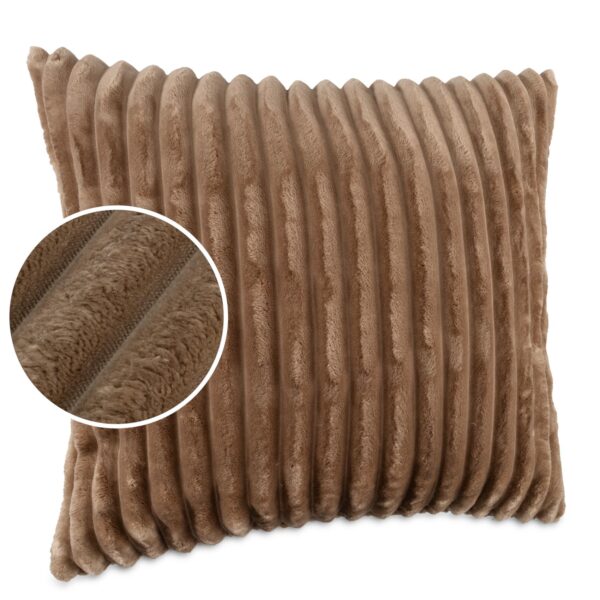 Plüsch Cord Kissen Kissenbezug Sofakissen Big Cord Dekokissen mit & ohne Füllung 4 Größen Beige