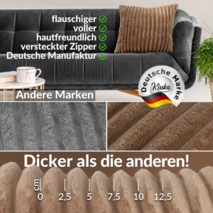 Plüsch Cord Kissen Kissenbezug Sofakissen Big Cord Dekokissen mit & ohne Füllung 4 Größen Beige