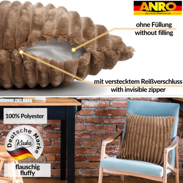 Plüsch Cord Kissen Kissenbezug Sofakissen Big Cord Dekokissen mit & ohne Füllung 4 Größen Beige