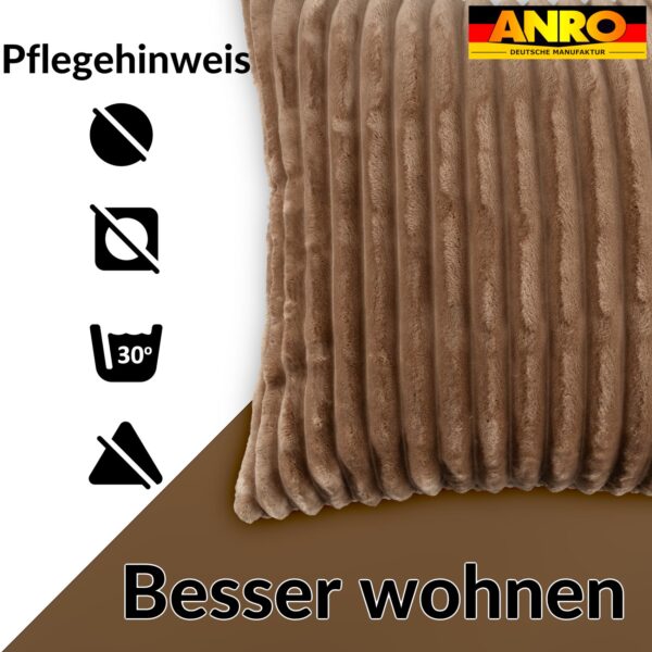 Plüsch Cord Kissen Kissenbezug Sofakissen Big Cord Dekokissen mit & ohne Füllung 4 Größen Beige
