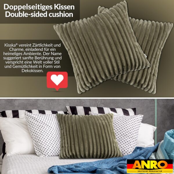 Plüsch Cord Kissen Kissenbezug Sofakissen Big Cord Dekokissen mit & ohne Füllung 4 Größen Olivengrün