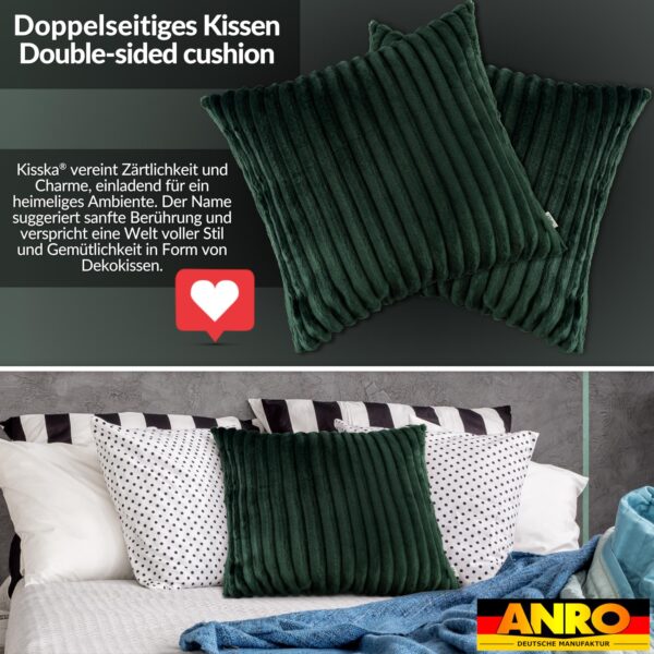 Plüsch Cord Kissen Kissenbezug Sofakissen Big Cord Dekokissen mit & ohne Füllung 4 Größen Smaragd