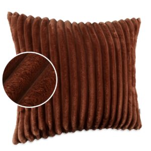 Plüsch Cord Kissen Kissenbezug Sofakissen Big Cord Dekokissen mit & ohne Füllung 4 Größen Kupfer