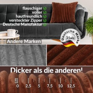 Plüsch Cord Kissen Kissenbezug Sofakissen Big Cord Dekokissen mit & ohne Füllung 4 Größen Kupfer