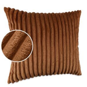 Plüsch Cord Kissen Kissenbezug Sofakissen Big Cord Dekokissen mit & ohne Füllung 4 Größen Fuchsrot