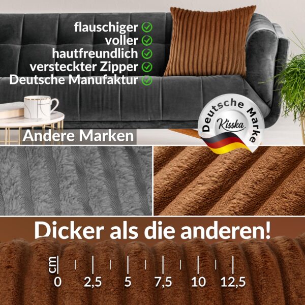 Plüsch Cord Kissen Kissenbezug Sofakissen Big Cord Dekokissen mit & ohne Füllung 4 Größen Fuchsrot