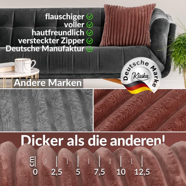 Plüsch Cord Kissen Kissenbezug Sofakissen Big Cord Dekokissen mit & ohne Füllung 4 Größen Rosa