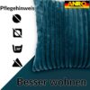 Plüsch Cord Kissen Kissenbezug Sofakissen Big Cord Dekokissen mit & ohne Füllung 4 Größen Türkis