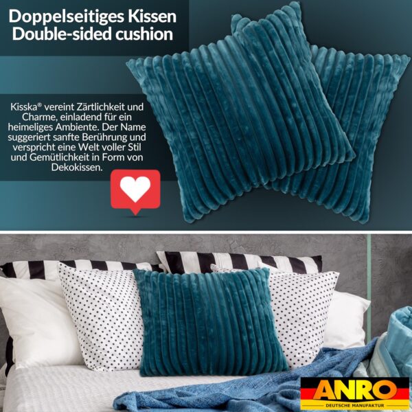 Plüsch Cord Kissen Kissenbezug Sofakissen Big Cord Dekokissen mit & ohne Füllung 4 Größen Türkis