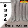 Plüsch Cord Kissen Kissenbezug Sofakissen Big Cord Dekokissen mit & ohne Füllung 4 Größen Hellgrau