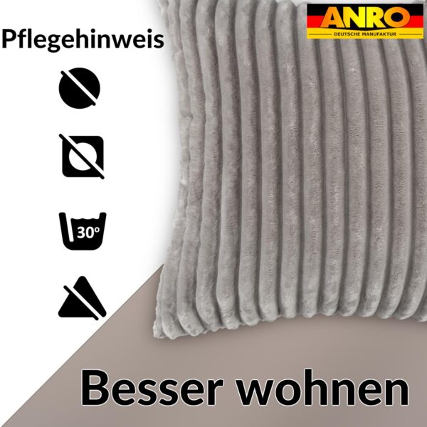 Plüsch Cord Kissen Kissenbezug Sofakissen Big Cord Dekokissen mit & ohne Füllung 4 Größen Hellgrau