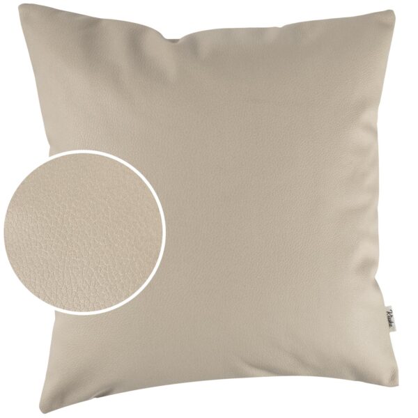 Kunstlederkissen Kissenbezüge Sofakissen Dekokissen Kissenhülle Kunstleder Kissen Lederkissen atmungsaktiv 4 Größen Kumo Beige
