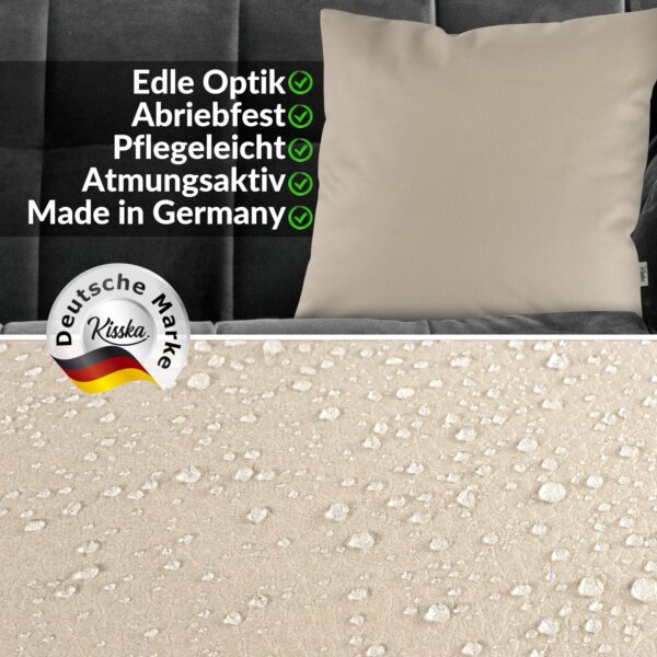 Kunstlederkissen Kissenbezüge Sofakissen Dekokissen Kissenhülle Kunstleder Kissen Lederkissen atmungsaktiv 4 Größen Kumo Beige