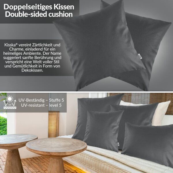 Kunstlederkissen Kissenbezüge Sofakissen Dekokissen Kunstleder Kissen Lederkissen atmungsaktiv 4 Größen Kumo Grau