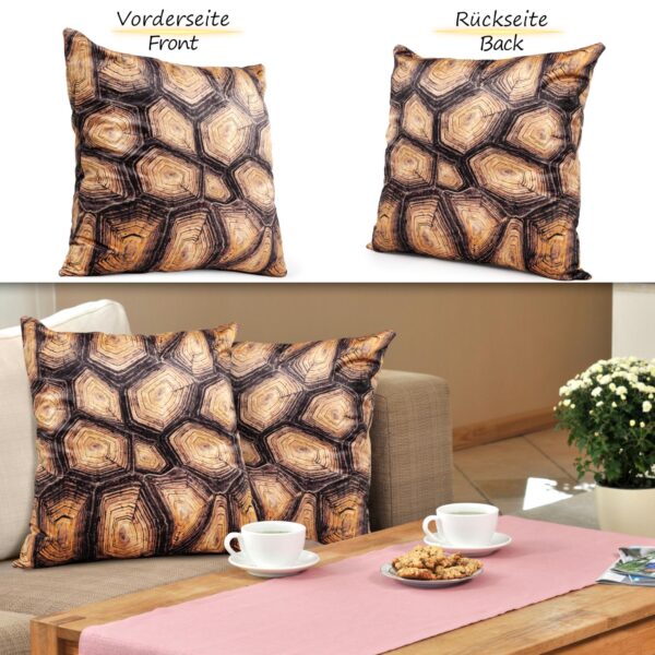 Mikrofaser Dekokissen Velours Kissenbezug Sofakissen Kissenhülle mit & ohne Füllung – Holz