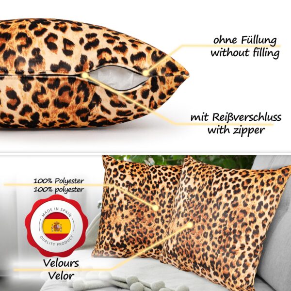 Mikrofaser Dekokissen Velours Kissenbezug Sofakissen Kissenhülle mit & ohne Füllung – Jaguar