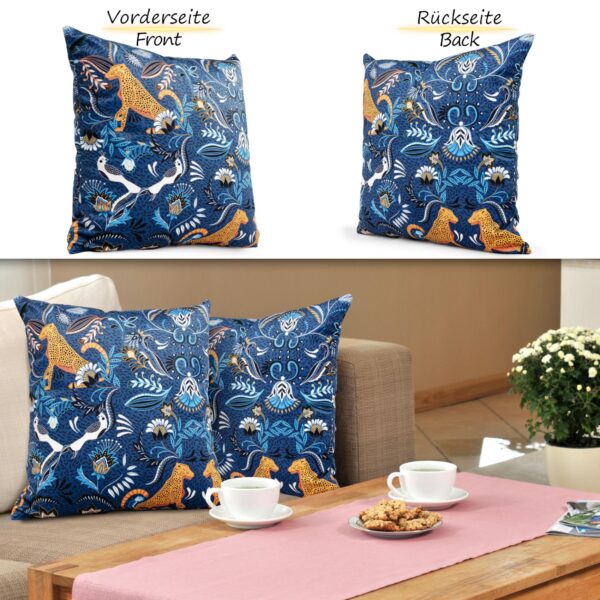 Mikrofaser Dekokissen Velours Kissenbezug Sofakissen Kissenhülle mit & ohne Füllung – Jungle Blue