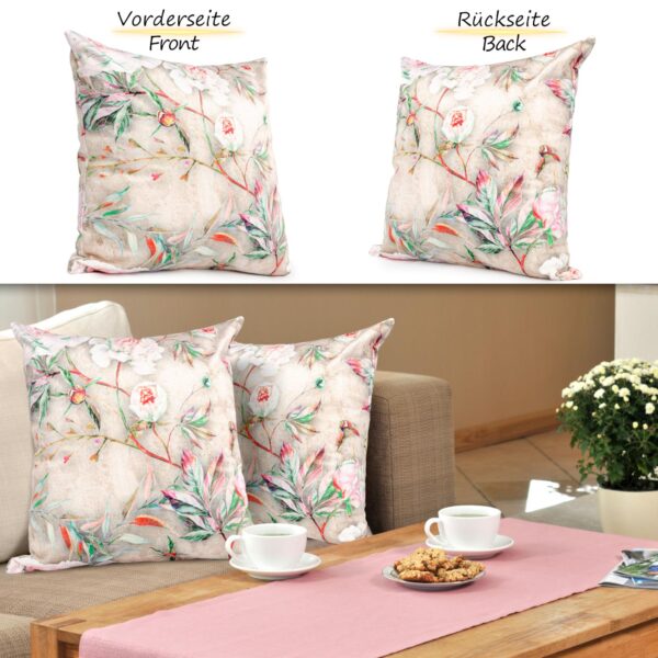Mikrofaser Dekokissen Velours Kissenbezug Sofakissen Kissenhülle mit & ohne Füllung – Flowers