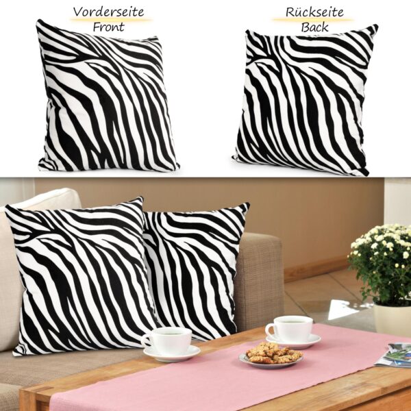 Mikrofaser Dekokissen Velours Kissenbezug Sofakissen Kissenhülle mit & ohne Füllung – Zebra