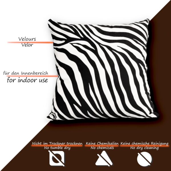 Mikrofaser Dekokissen Velours Kissenbezug Sofakissen Kissenhülle mit & ohne Füllung – Zebra