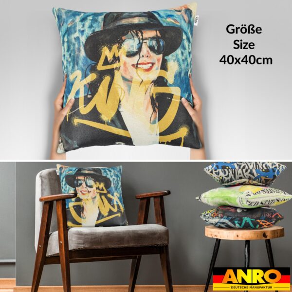 Dekokissen Pop Art Kissenbezug Zierkissen Sofakissen bedruckt mit & ohne Füllung 40x40cm Michael Jackson