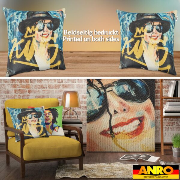 Dekokissen Pop Art Kissenbezug Zierkissen Sofakissen bedruckt mit & ohne Füllung 40x40cm Michael Jackson