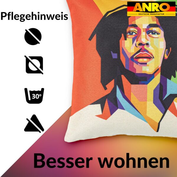 Dekokissen Pop Art Kissenbezug Zierkissen Sofakissen bedruckt mit & ohne Füllung 40x40cm Bob Marley