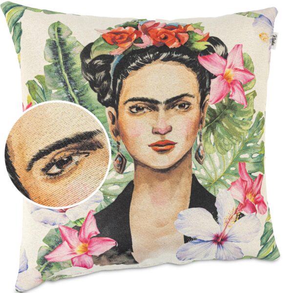 Dekokissen Pop Art Kissenbezug Zierkissen Kissenhülle bedruckt mit & ohne Füllung 40x40cm Frida Tropical