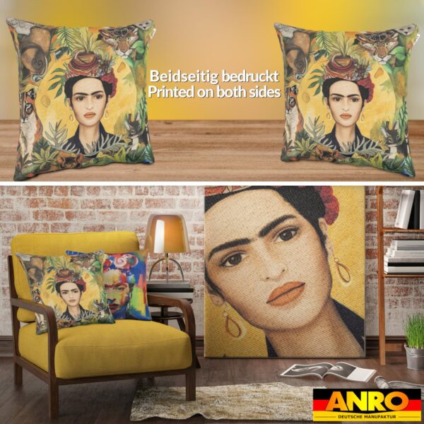 Dekokissen Pop Art Kissenbezug Zierkissen Sofakissen bedruckt mit & ohne Füllung 40x40cm Frida Tiger