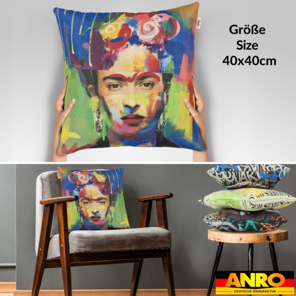 Dekokissen Pop Art Kissenbezug Zierkissen Kissenhülle bedruckt mit & ohne Füllung 40x40cm Frida Kahlo