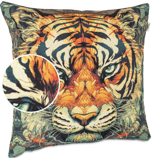 Dekokissen Pop Art Kissenbezug Zierkissen Kissenhülle bedruckt mit & ohne Füllung 40x40cm Tiger