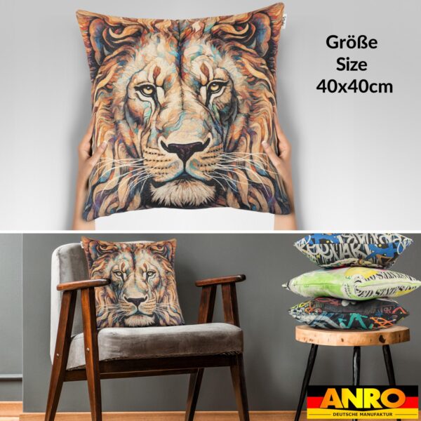 Dekokissen Pop Art Kissenbezug Zierkissen Sofakissen bedruckt mit & ohne Füllung 40x40cm Löwe
