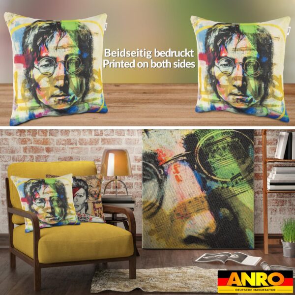 Dekokissen Pop Art Kissenbezug Zierkissen Kissenhülle bedruckt mit & ohne Füllung 40x40cm John Lennon
