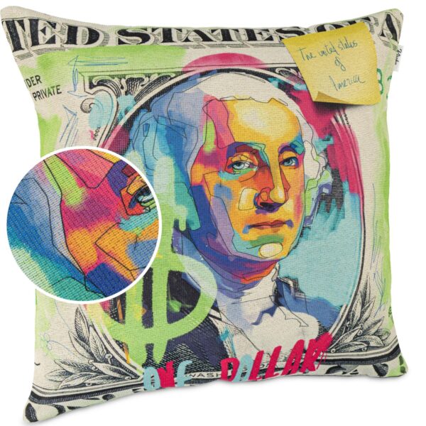 Dekokissen Pop Art Kissenbezug Zierkissen Sofakissen bedruckt mit & ohne Füllung 40x40cm Dollar $