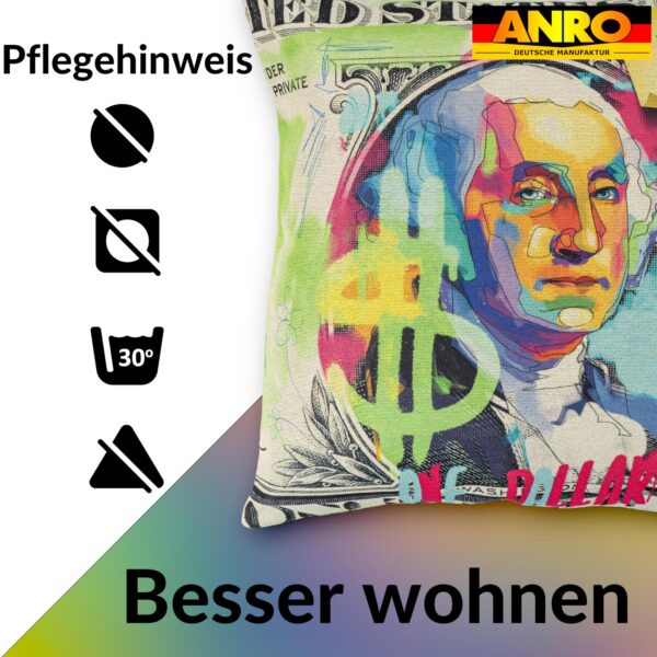 Dekokissen Pop Art Kissenbezug Zierkissen Sofakissen bedruckt mit & ohne Füllung 40x40cm Dollar $