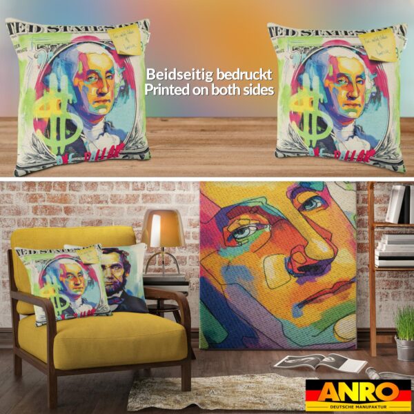 Dekokissen Pop Art Kissenbezug Zierkissen Sofakissen bedruckt mit & ohne Füllung 40x40cm Dollar $