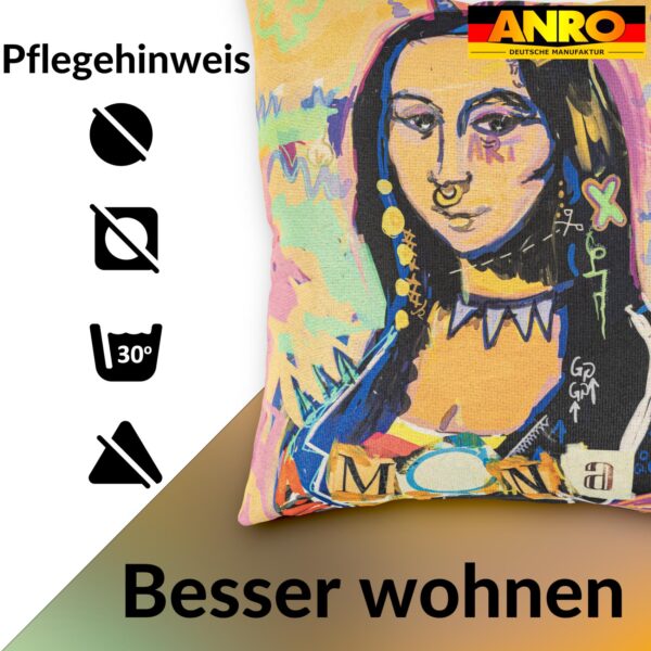Dekokissen Pop Art Kissenbezug Zierkissen Kissenhülle bedruckt mit & ohne Füllung 40x40cm Mona Lisa