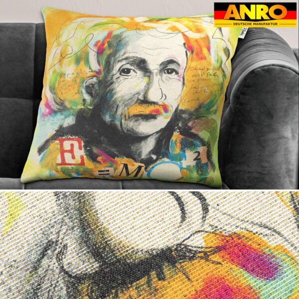 Dekokissen Pop Art Kissenbezug Zierkissen Kissenhülle bedruckt mit & ohne Füllung 40x40cm Albert Einstein