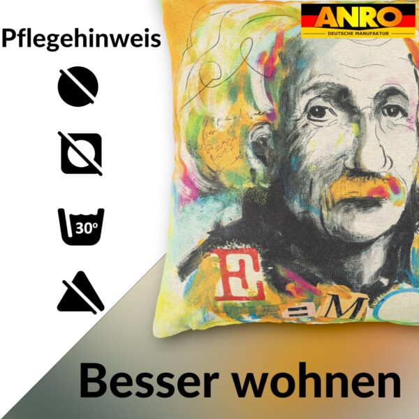 Dekokissen Pop Art Kissenbezug Zierkissen Kissenhülle bedruckt mit & ohne Füllung 40x40cm Albert Einstein