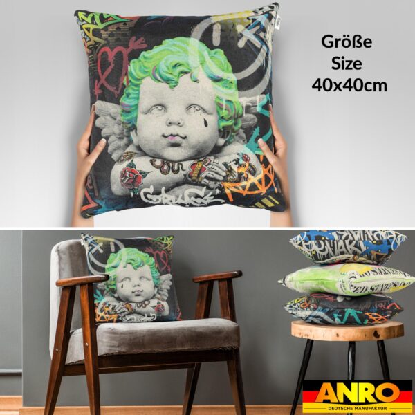Dekokissen Pop Art Kissenbezug Zierkissen Kissenhülle bedruckt mit & ohne Füllung 40x40cm Cupido