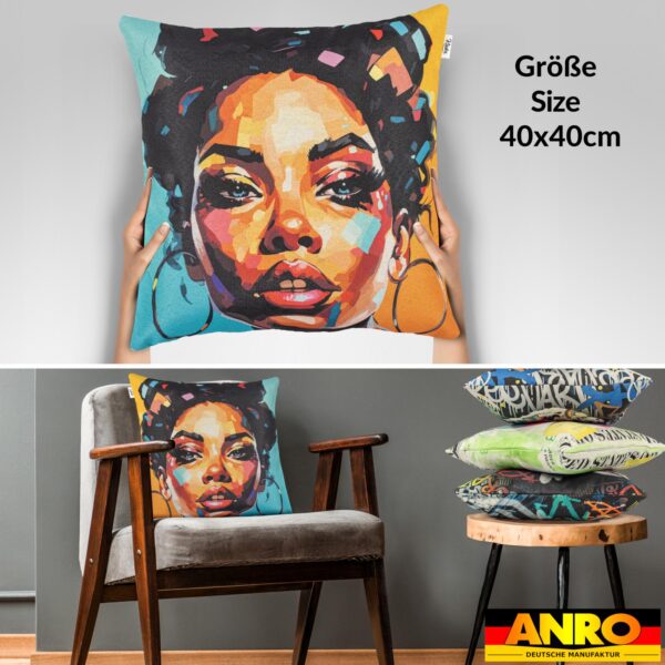 Dekokissen Pop Art Kissenbezug Zierkissen Kissenhülle bedruckt mit & ohne Füllung 40x40cm Asha