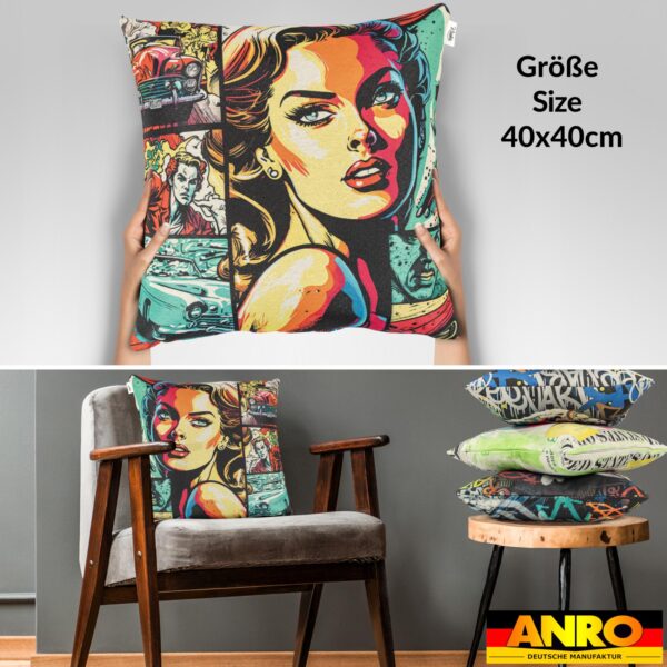 Dekokissen Pop Art Kissenbezug Zierkissen Sofakissen bedruckt mit & ohne Füllung 40x40cm Comic