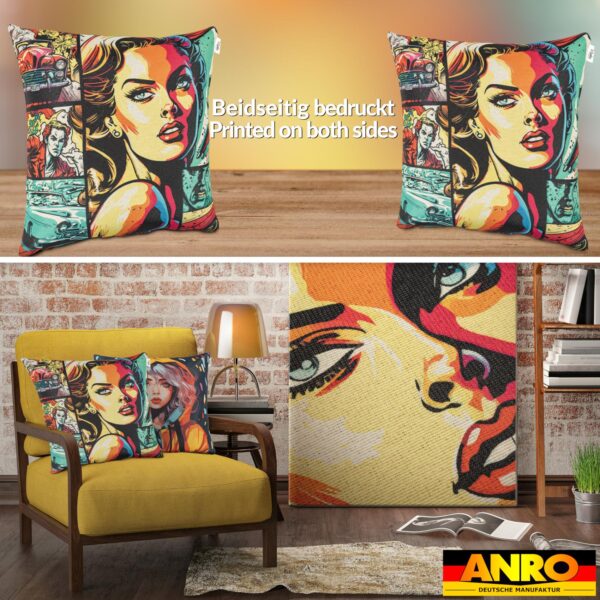 Dekokissen Pop Art Kissenbezug Zierkissen Sofakissen bedruckt mit & ohne Füllung 40x40cm Comic