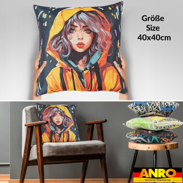 Dekokissen Pop Art Kissenbezug Zierkissen Kissenhülle bedruckt mit & ohne Füllung 40x40cm Rain