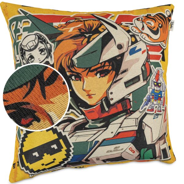 Dekokissen Pop Art Kissenbezug Zierkissen Sofakissen bedruckt mit & ohne Füllung 40x40cm Robot