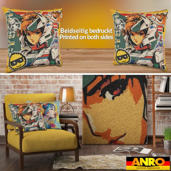 Dekokissen Pop Art Kissenbezug Zierkissen Sofakissen bedruckt mit & ohne Füllung 40x40cm Robot