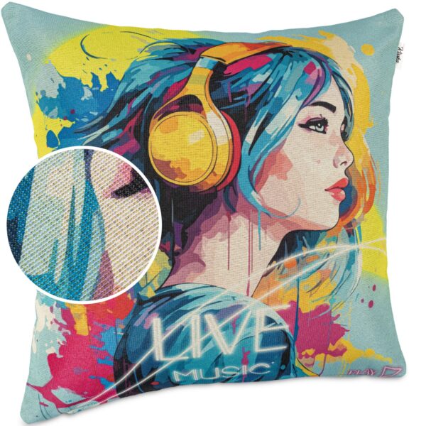 Dekokissen Pop Art Kissenbezug Zierkissen Sofakissen bedruckt mit & ohne Füllung 40x40cm Music