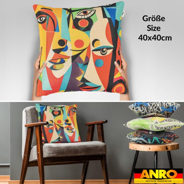 Dekokissen Pop Art Kissenbezug Zierkissen Kissenhülle bedruckt mit & ohne Füllung 40x40cm Mask